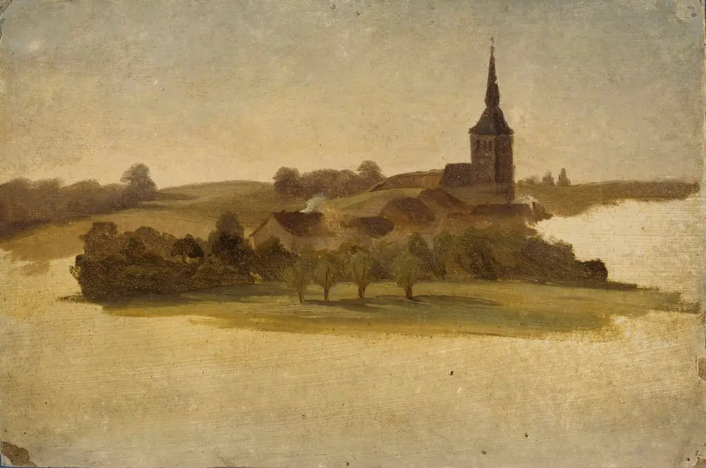 View Towards Erkrath Church, study, by Werner Holmberg