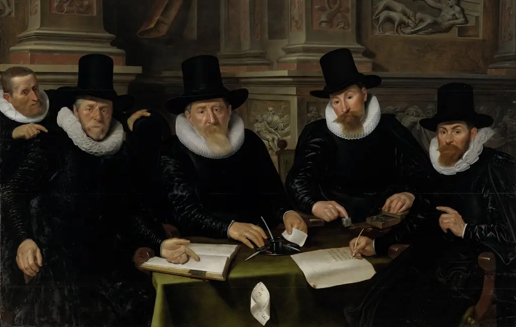 Four Regents and the ‘House Father’ of the Amsterdam Lepers’ Asylum, by Werner van den Valckert