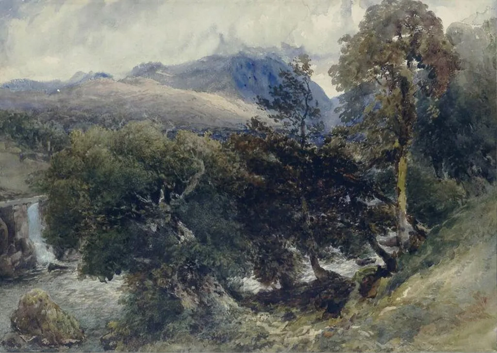 In the Wharfe Valley, by whymper, watercolor, 1850