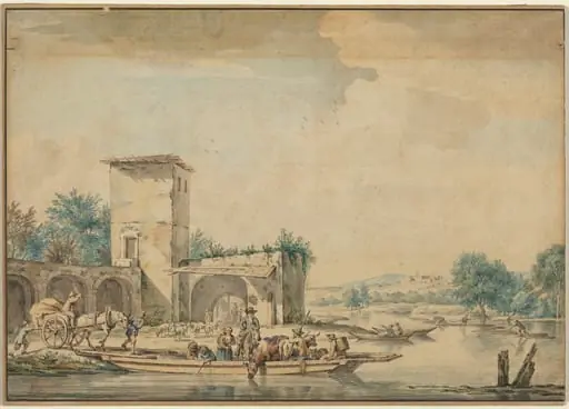 River Landscape with a Ferry Boat, by Wigerus Vitringa