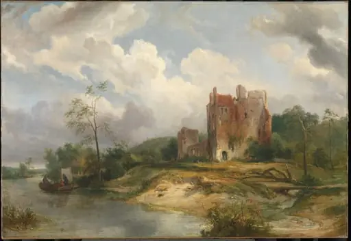 River Landscape with Ruin, by Wijnand Nuijen