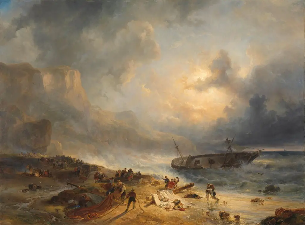 Shipwreck off a Rocky Coast, by Wijnand Nuijen