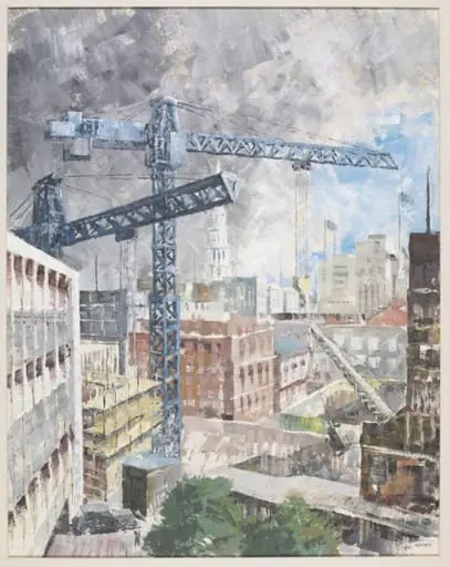 Cranes in a City, by Wilfrid R. Addey