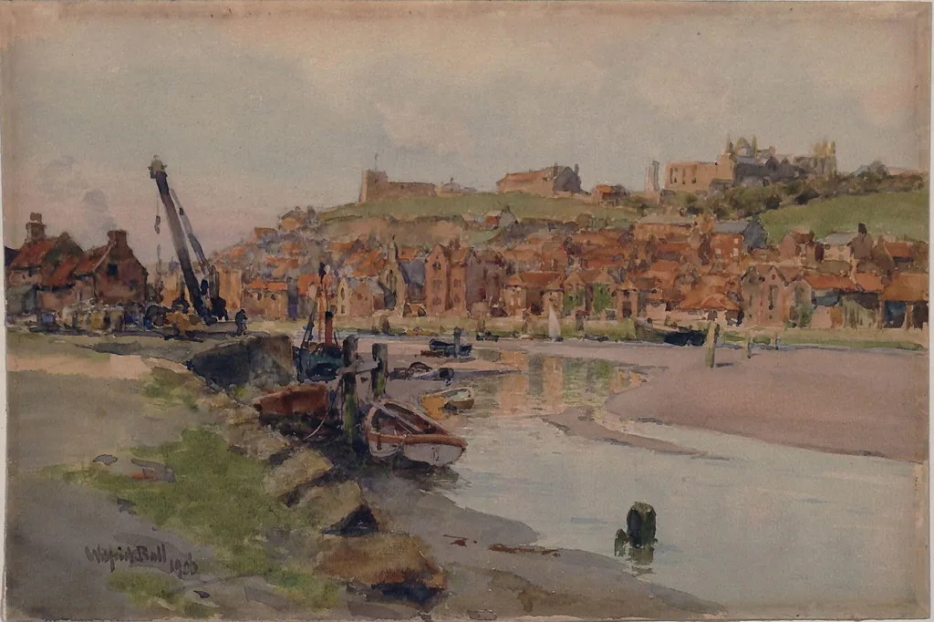 Rosy Evening, Whitby, by Wilfrid Williams Ball, watercolor, 1906