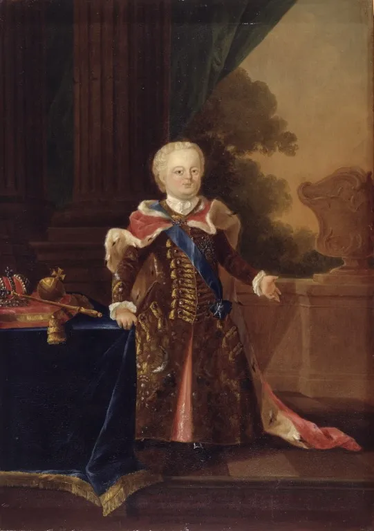 Ivan III or Ivan VI Antonovich. Full-length Portrait, by Wilhelm Andreas Müller, oil, 1783