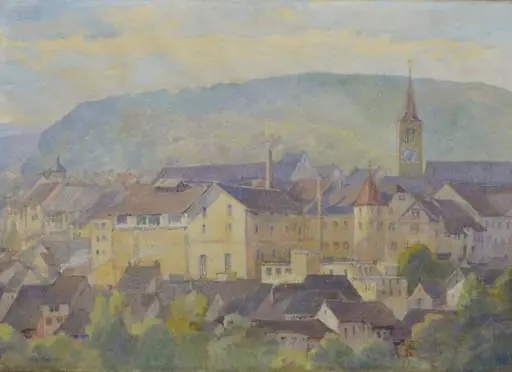 Balmer-Seiler, Wilhelm - Malerei, Blick auf Liestal, by Wilhelm Balmer-Seiler