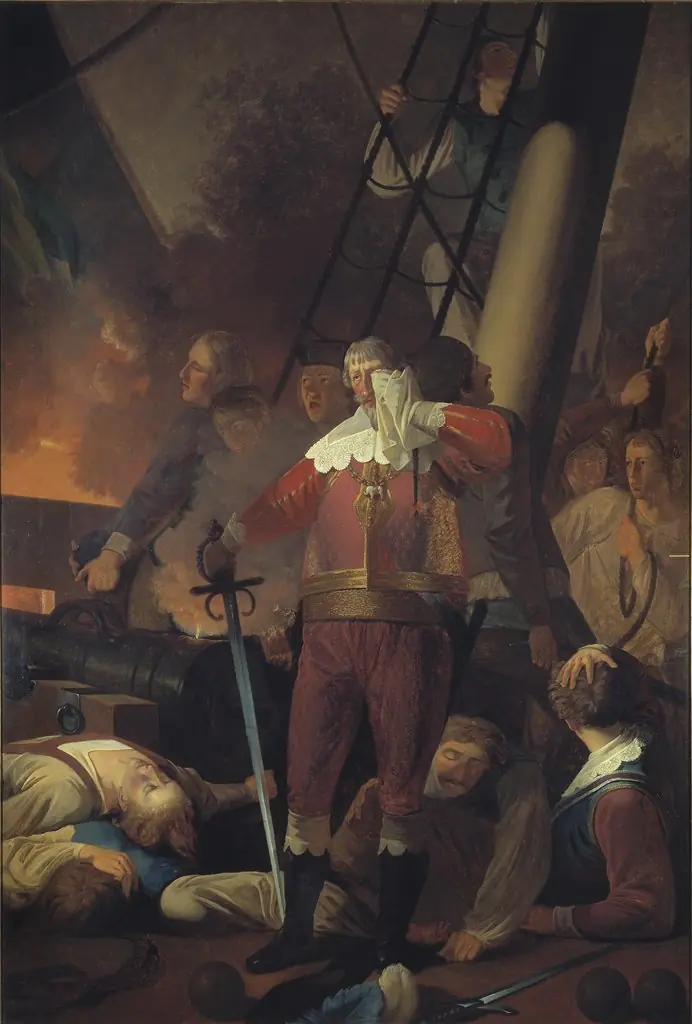 Christian IV på "Trefoldigheden" i slaget på Koldberger Heide 1644, by Wilhelm Bendz