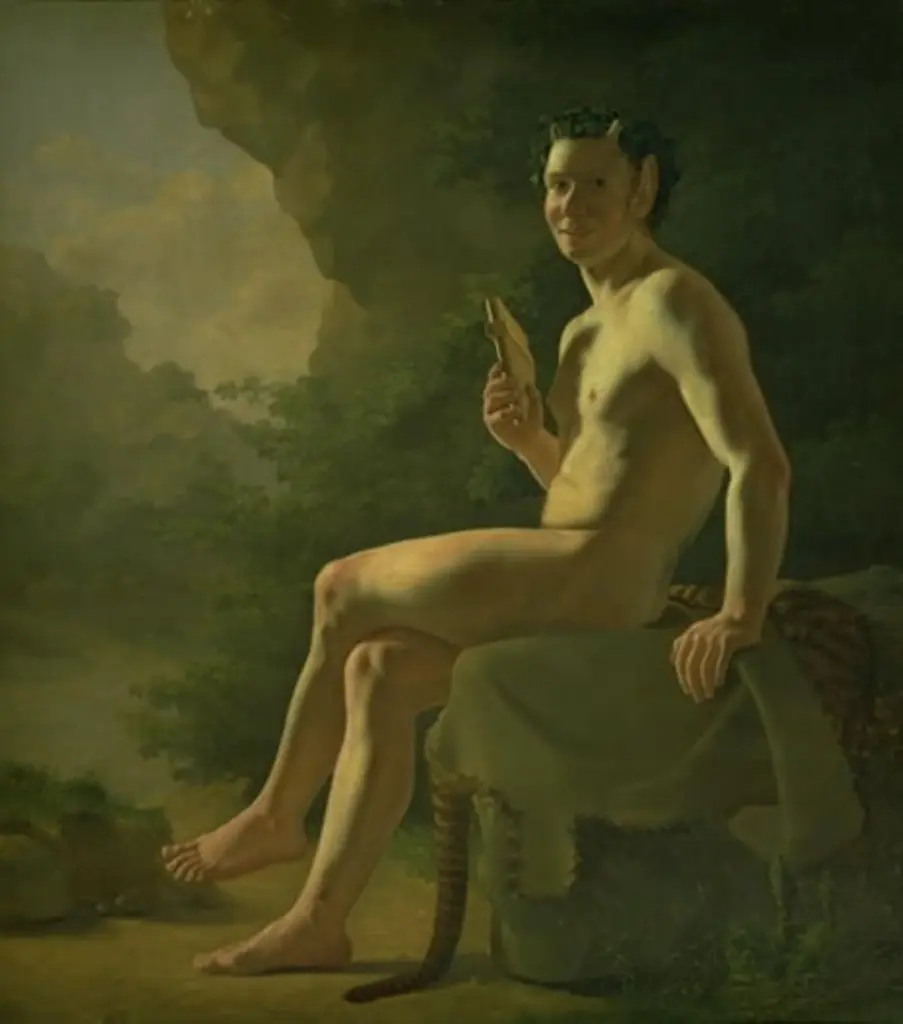 Young Pan in a Grotto. Model, by Wilhelm Bendz