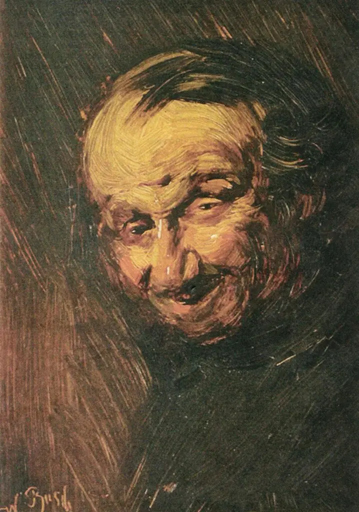Das Knochenmännchen, Kopf eines alten Mannes, by Wilhelm Busch