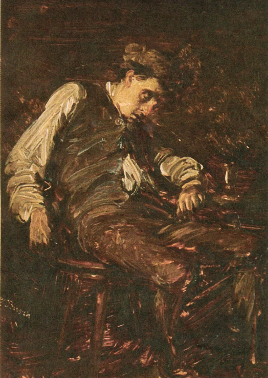 Eingeschlafener Trinker, by Wilhelm Busch, unspecified, 1869