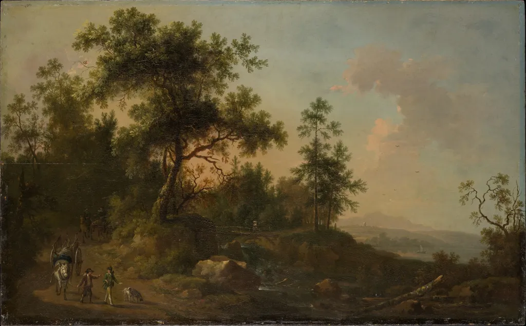 A Horsecart Leaving a Forest, by Wilhelm Friedrich Hirt, unspecified, 1756