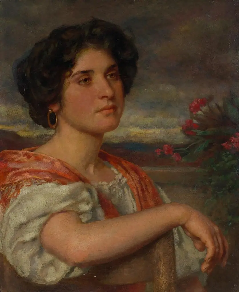 Frau im Garten. Brustbild, by Wilhelm Füssli