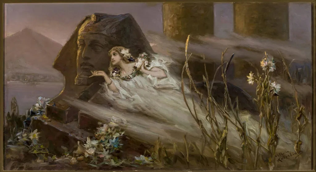 Sphinx and a woman phantom, by Wilhelm Kotarbiński, oil, 1850