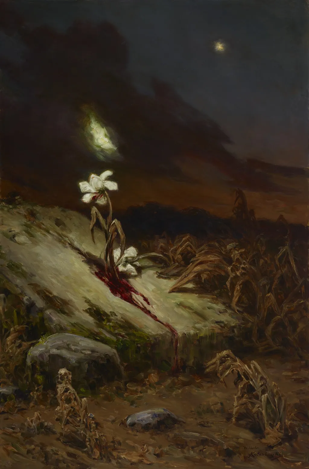 Tomb of a Suicide, by Wilhelm Kotarbiński, oil, 1900