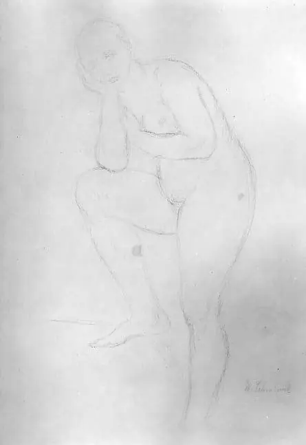Standing Nude model, Facing Left