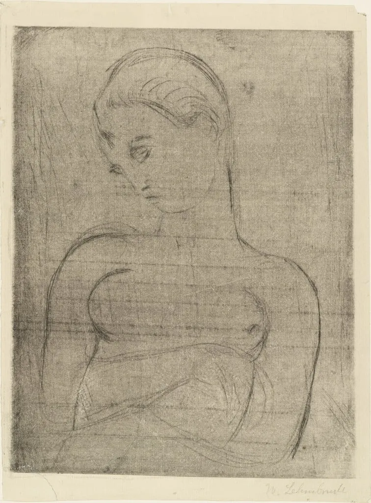 Untitled, by Wilhelm Lehmbruck, ink, 1912
