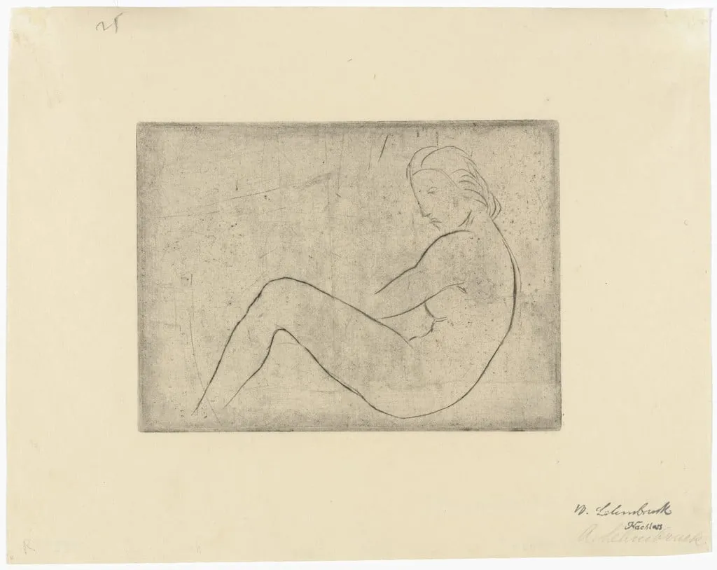 Untitled, by Wilhelm Lehmbruck, ink, 1910