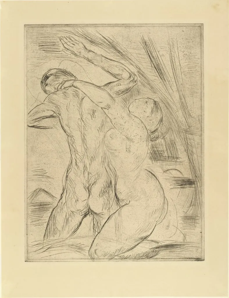 Untitled, by Wilhelm Lehmbruck, ink, 1914