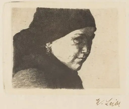 Therese Bauer (Head of a Young Farmgirl Facing Right), by Wilhelm Leibl