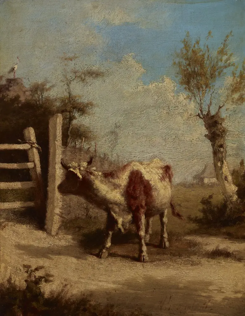 Study of a Cow against a Landscape, by Wilhelm Leopolski