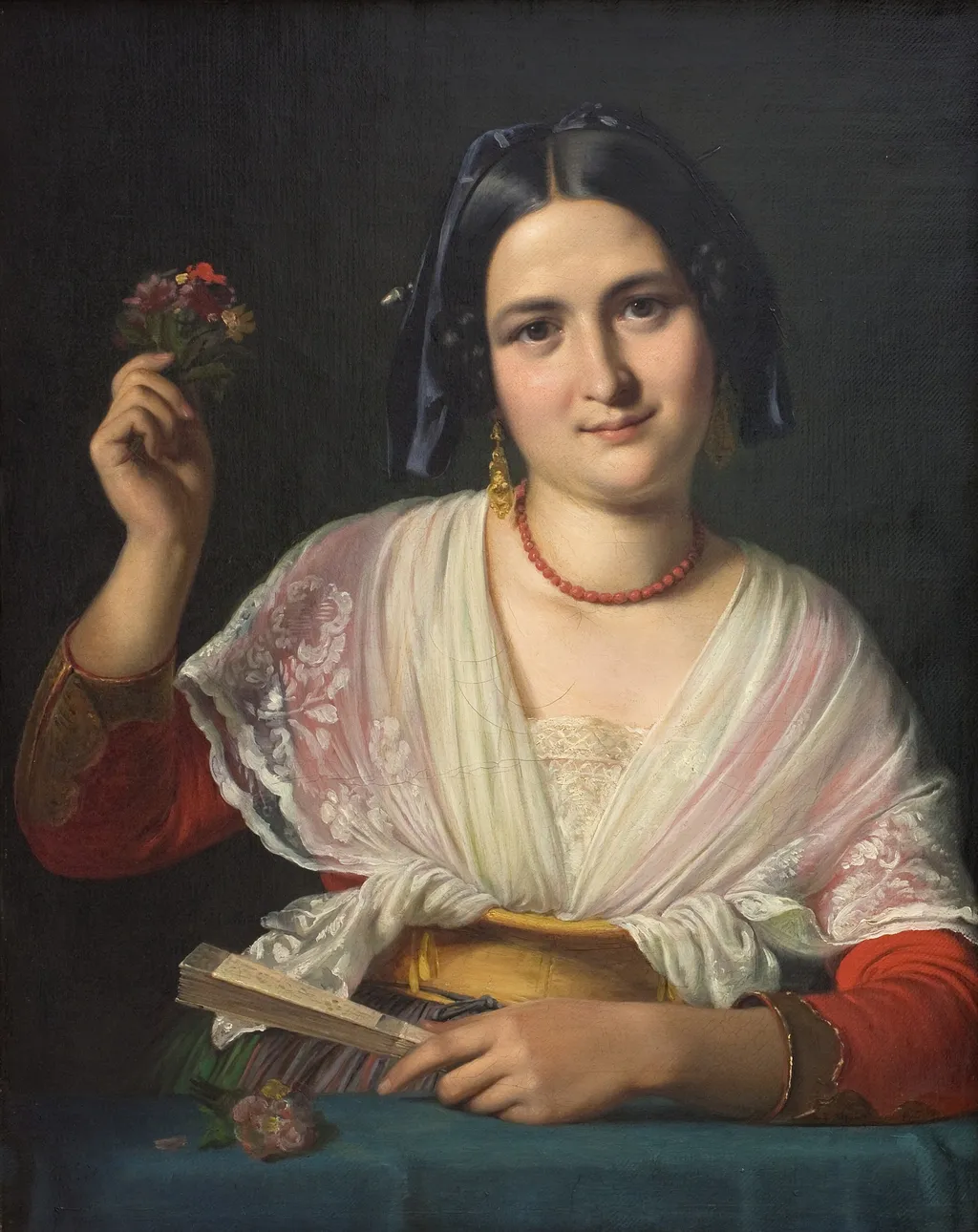 A Roman Woman in Fancy Dress, by Wilhelm Marstrand, oil, 1847