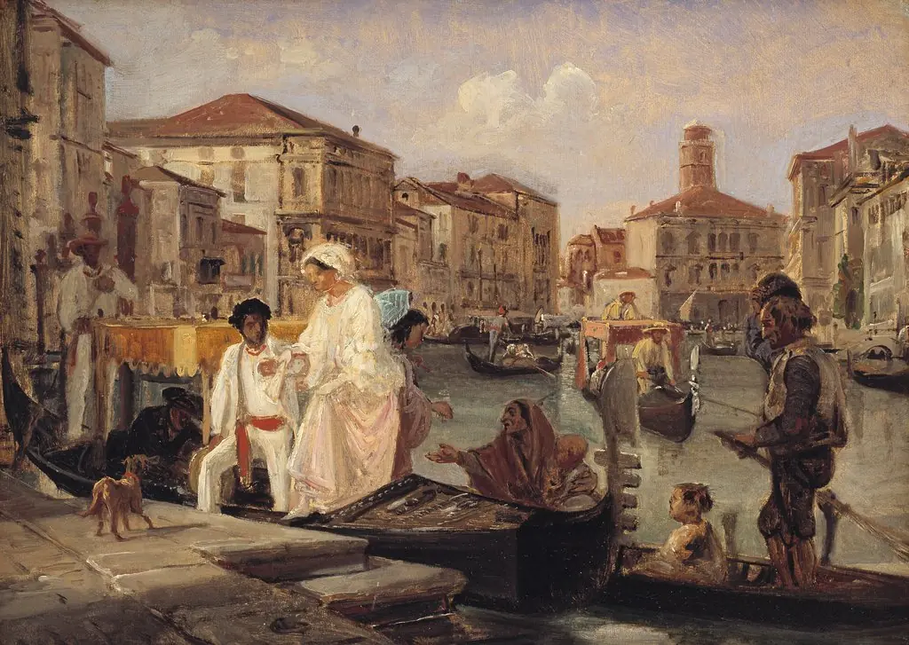 Alighting from a Gondola in Venice, by Wilhelm Marstrand