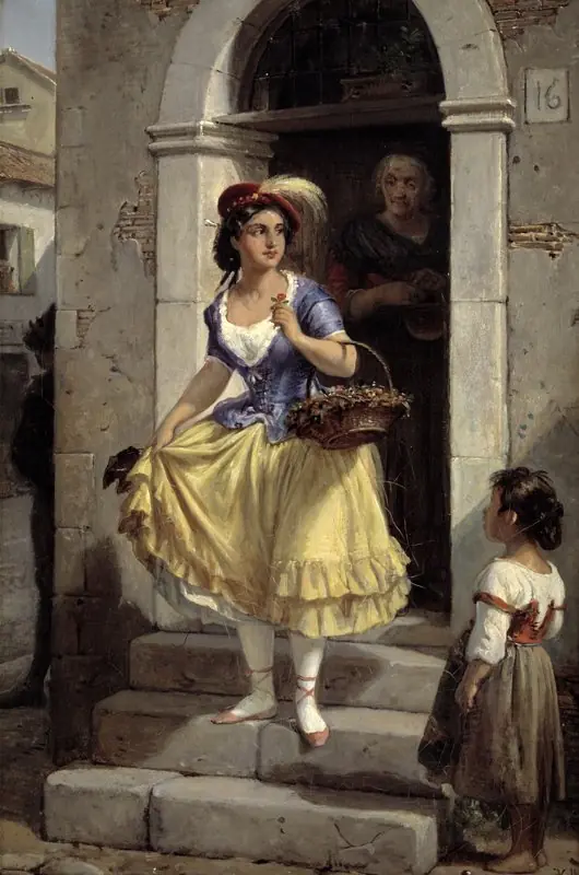 An Italian Woman in the Way to the Carnival, by Wilhelm Marstrand