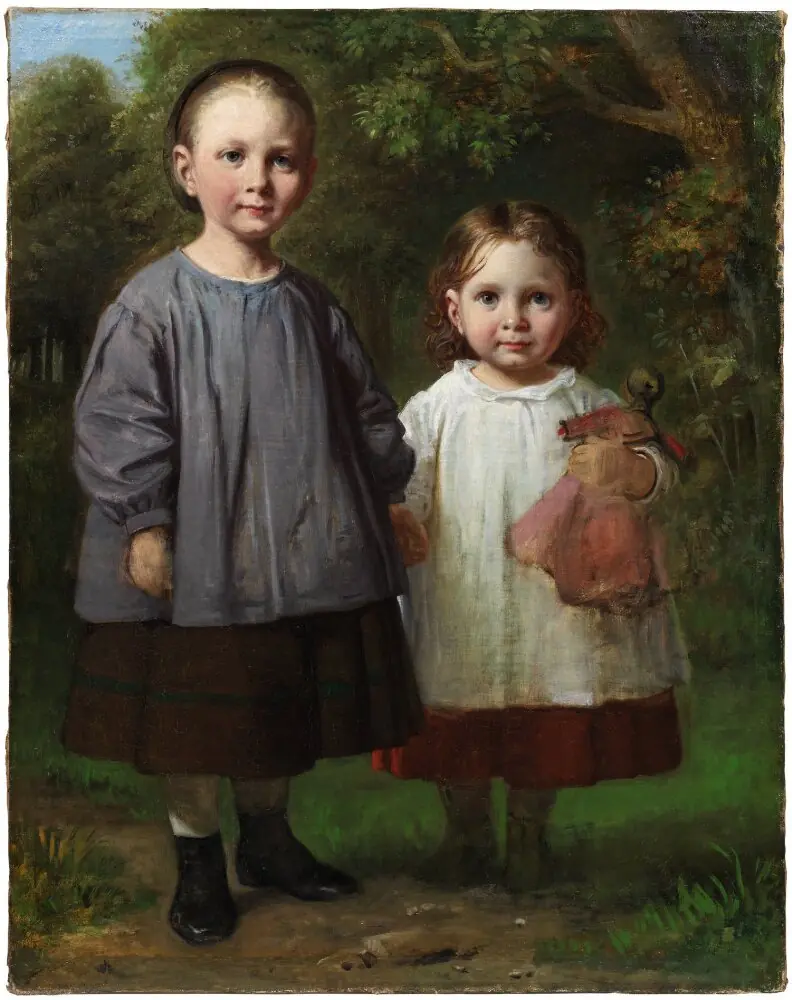 Ottilia and Christy Marstrand, the Artist’s daughters, by Wilhelm Marstrand