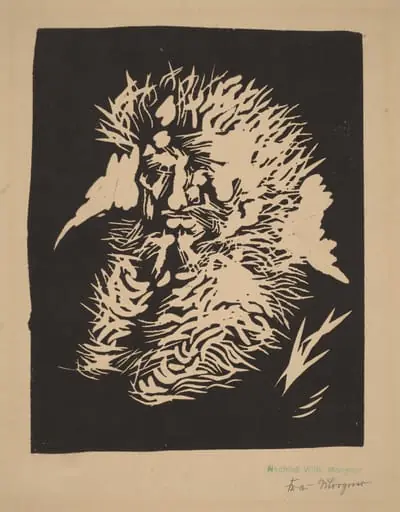 Bärtiger Mann, by Wilhelm Morgner