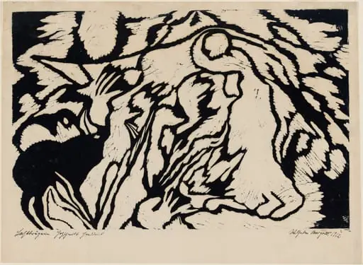 Lastträgerin, by Wilhelm Morgner