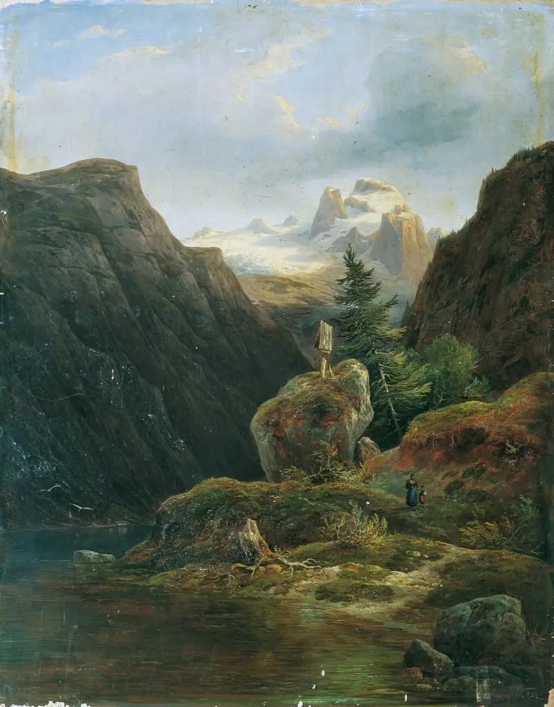 Vorderer Gosausee against Dachstein, by Wilhelm Steinfeld
