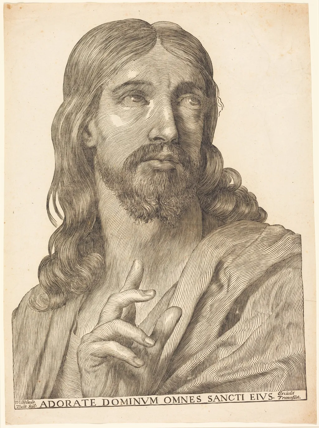 Christ in Half-Length, by Wilhelm Traut, ink, 1657