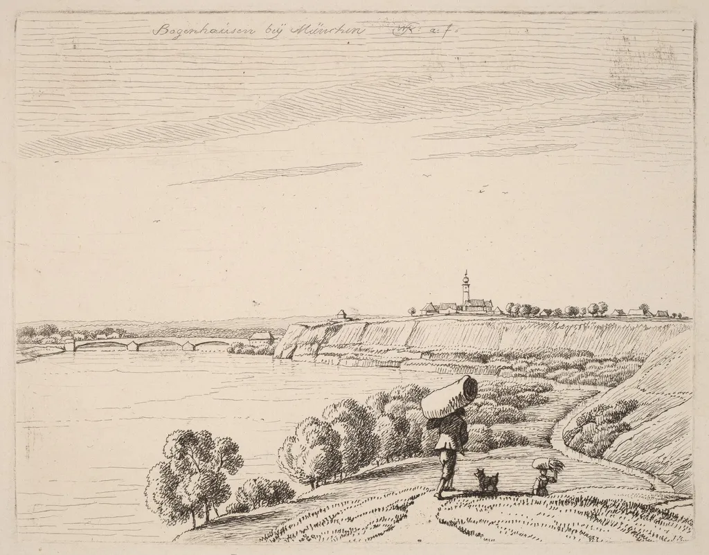 Bogenhausen, by Wilhelm von Kobell, ink, 1818
