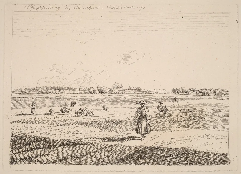Nymphenburg, by Wilhelm von Kobell, ink, 1818