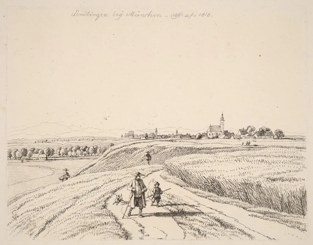 Sendling, by Wilhelm von Kobell, ink, 1818