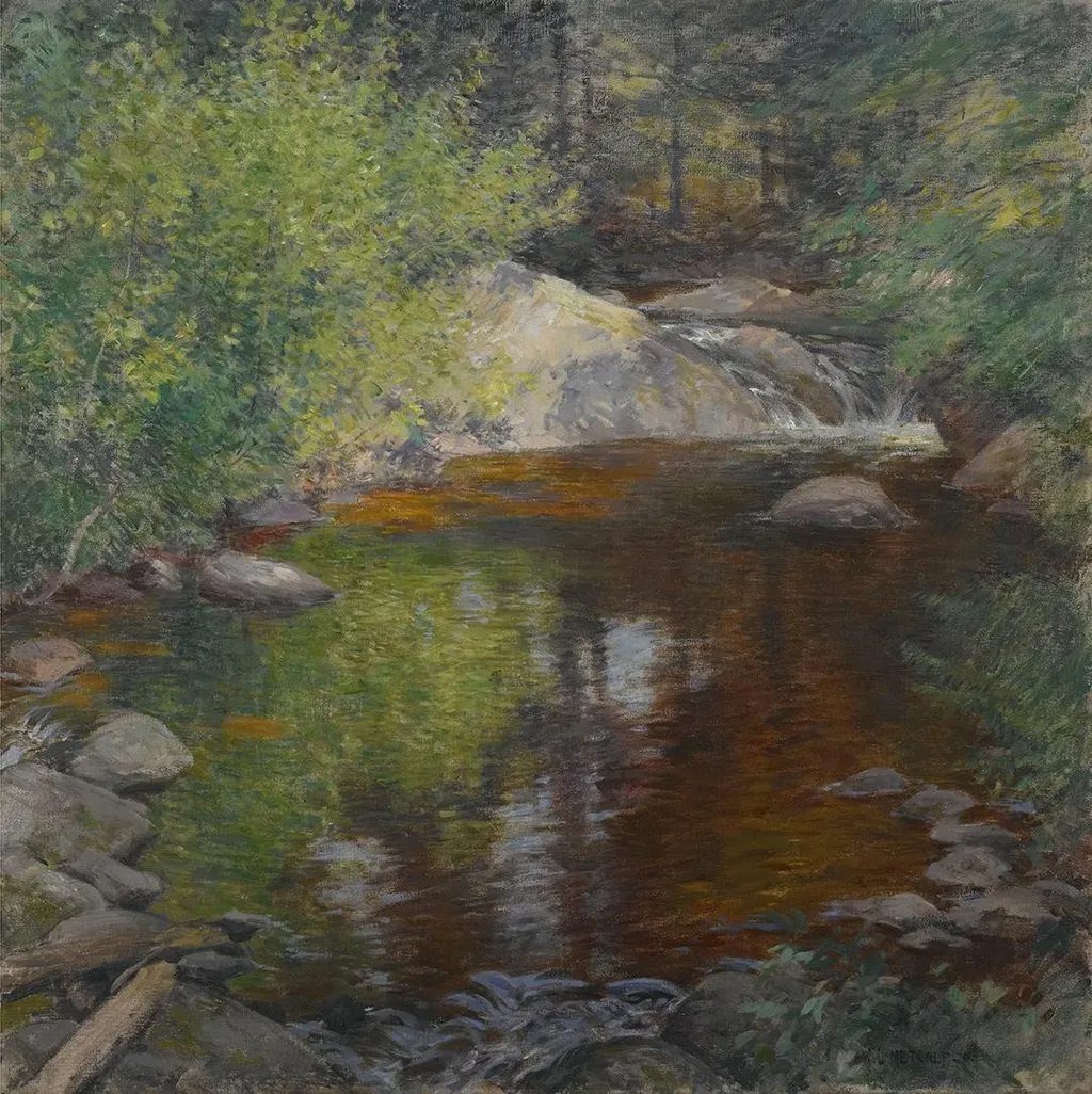 The Pool, by Willard Metcalf, oil, 1904