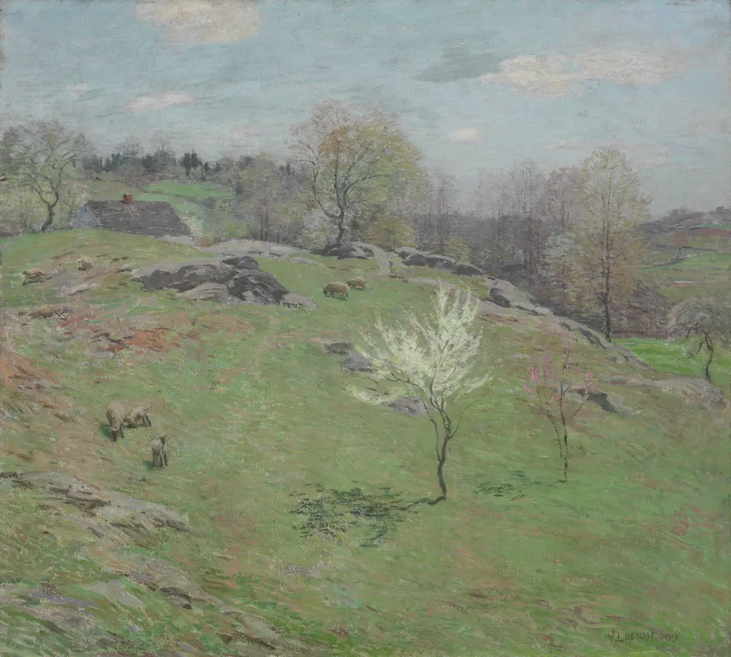 Unfolding Buds, by Willard Metcalf, oil, 1909