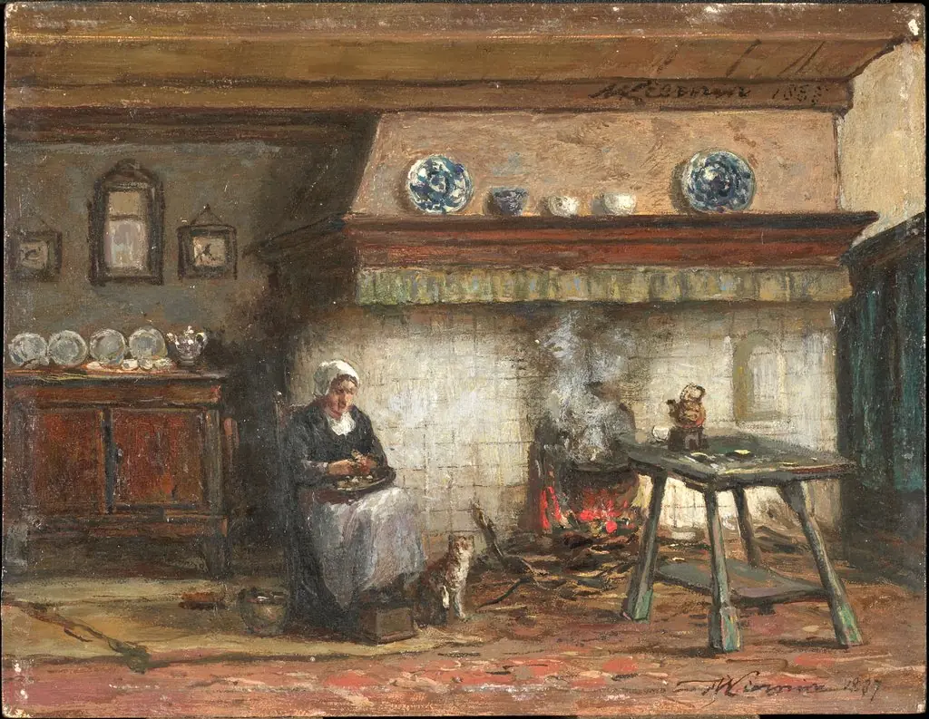 Interior of a Cottage in Scheveningen, by Willem Adriaan Alexander Liernur