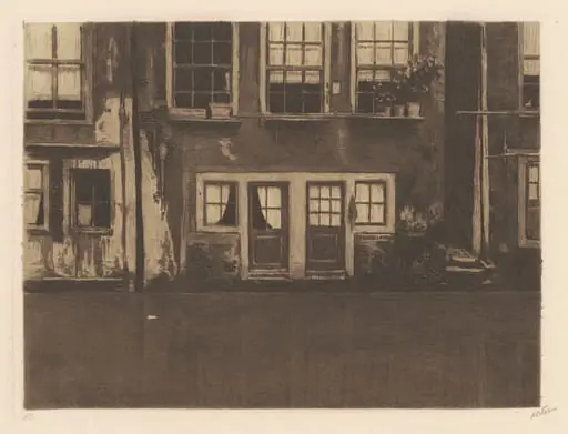 Oudezijds Achterburgwal, twee deuren in het midden [The Oudezijds Achterburgwal, with Two Doors in the Middle], by Willem Arnold Witsen