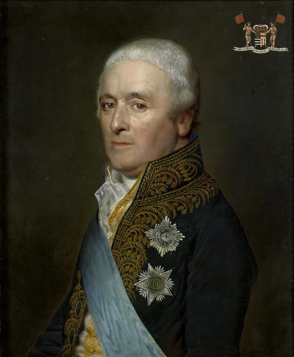 Portrait of Adriaen Pieter Twent, Count of Rosenburg, Minister of Public Works, Minister of the Interior, Chamberlain of King Louis Napoleon, by Willem Bartel van der Kooi, oil, 1809