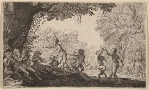 Bacchanal with a Dancing Couple on the Right, by Willem Basse