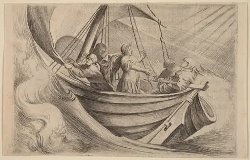 Caesar Crossing Stormy Seas, by Willem Basse
