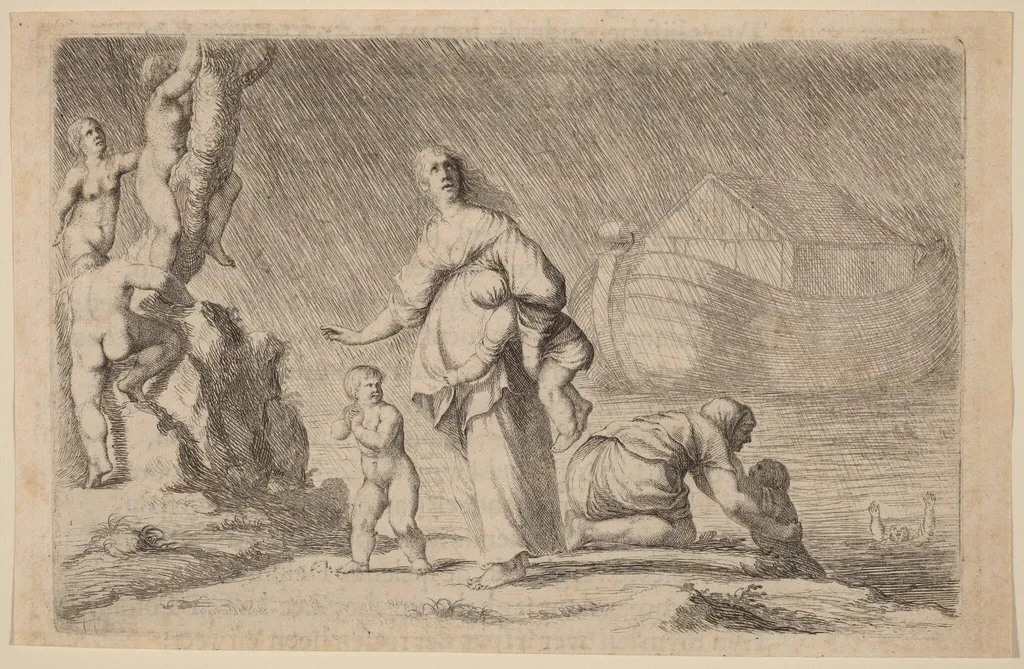 Noah's Ark and the Flood, by Willem Basse, ink, 1634