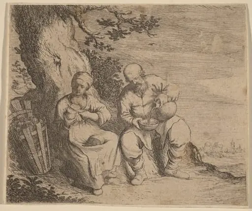 Peasant Couple Sitting under a Tree, by Willem Basse