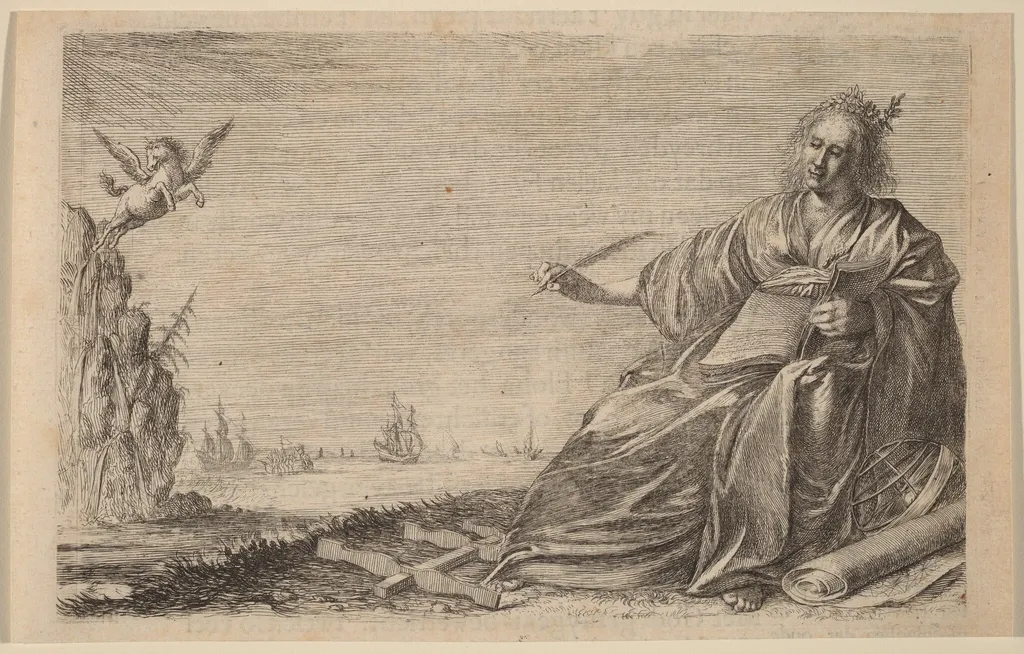 The Muse of Poetry, by Willem Basse, ink, 1634