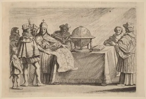 The Partitioning of the Globe between Spain and Portugal, by Willem Basse