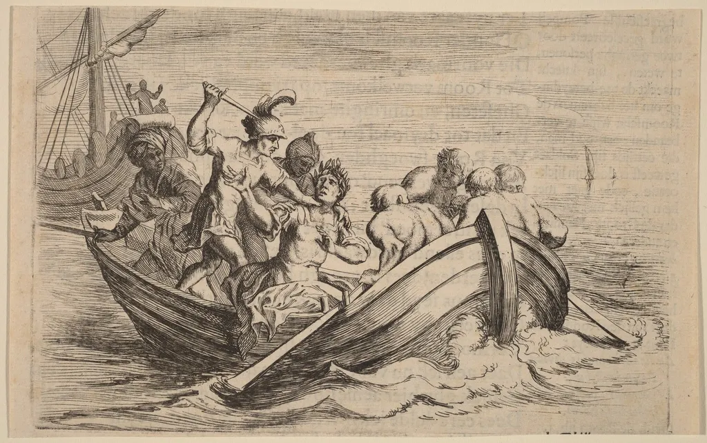 The Stabbing of Pompey, by Willem Basse, ink, 1634