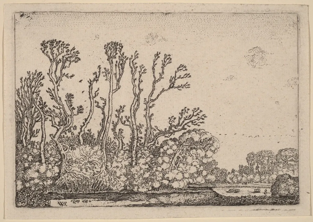 Herd of Sheep Near the Water, by Willem Buytewech, ink, 1621