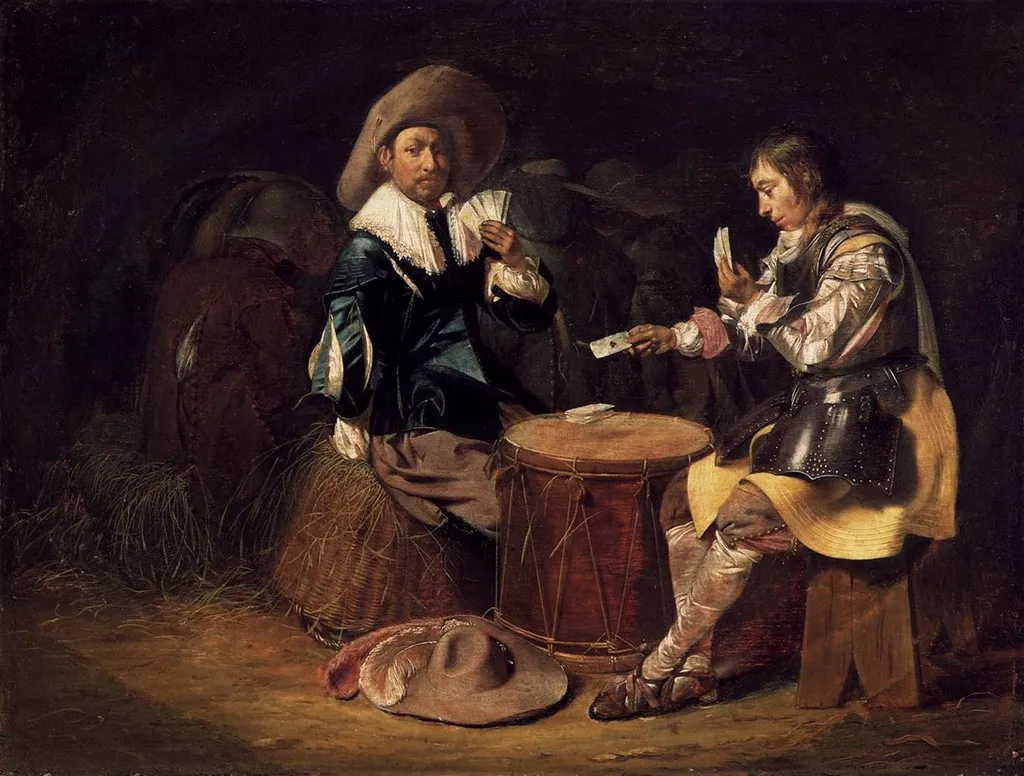 Card-Playing Soldiers, by Willem Cornelisz Duyster, oil, 1627