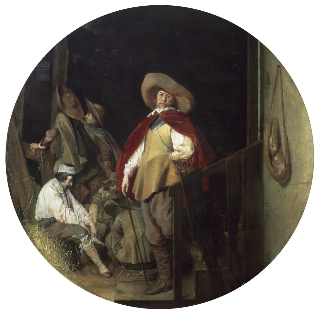 Interior with Soldiers, by Willem Cornelisz Duyster, oil, 1632